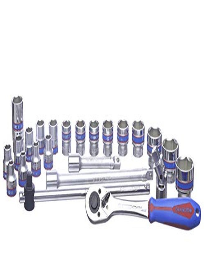 كينج توي مجموعة مفاتيح ربط ومفاتيح صواميل معدنية من كينج توني، 24 قطعة، مقاس 1/2 بوصة - Image 3